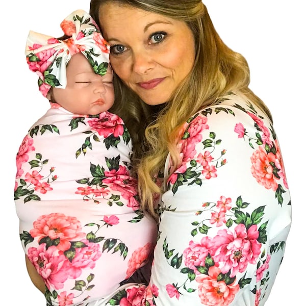 Pink Robe and Swaddle Set Etsy