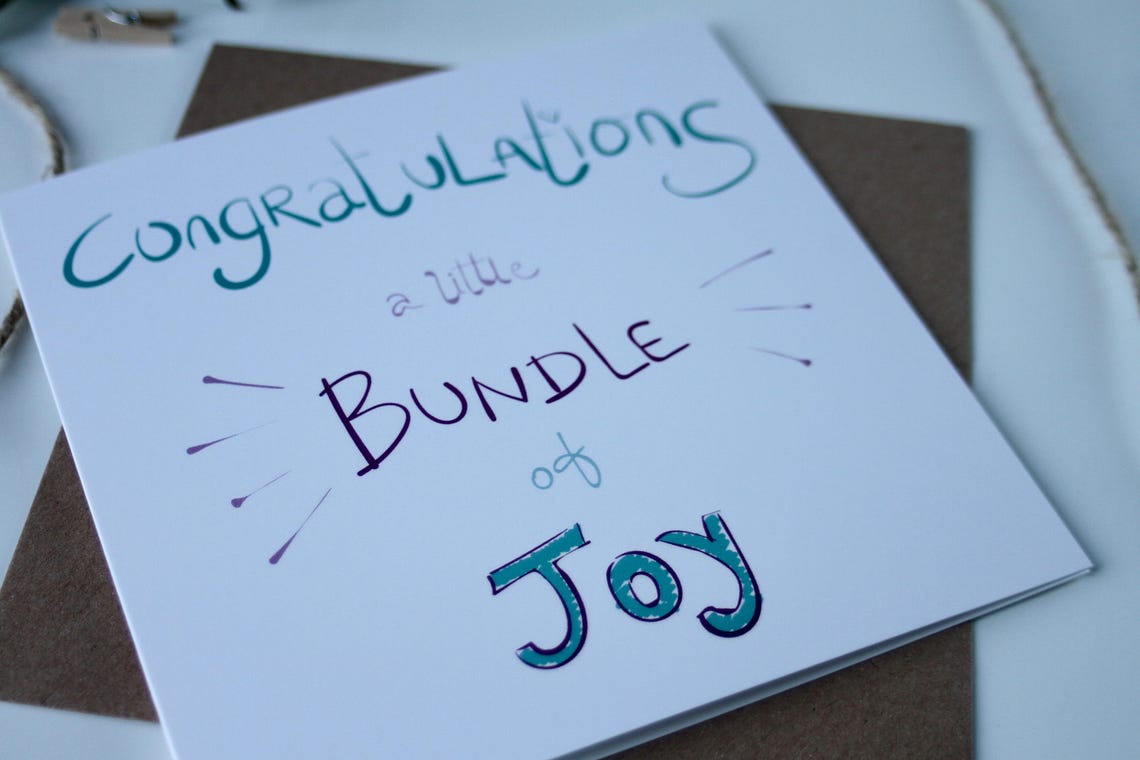 Congratulations Bundle of Joy Card New Baby New Baby Boy Etsy