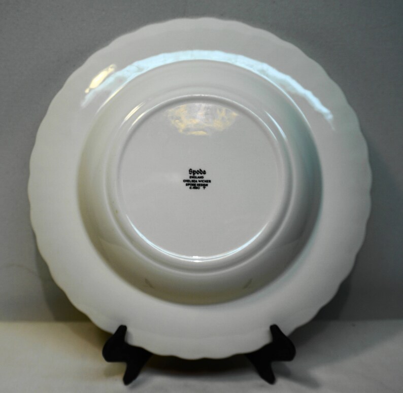 SPODE RIM SOUP Bowl in Chelsea Wicker Pattern #C1890 T