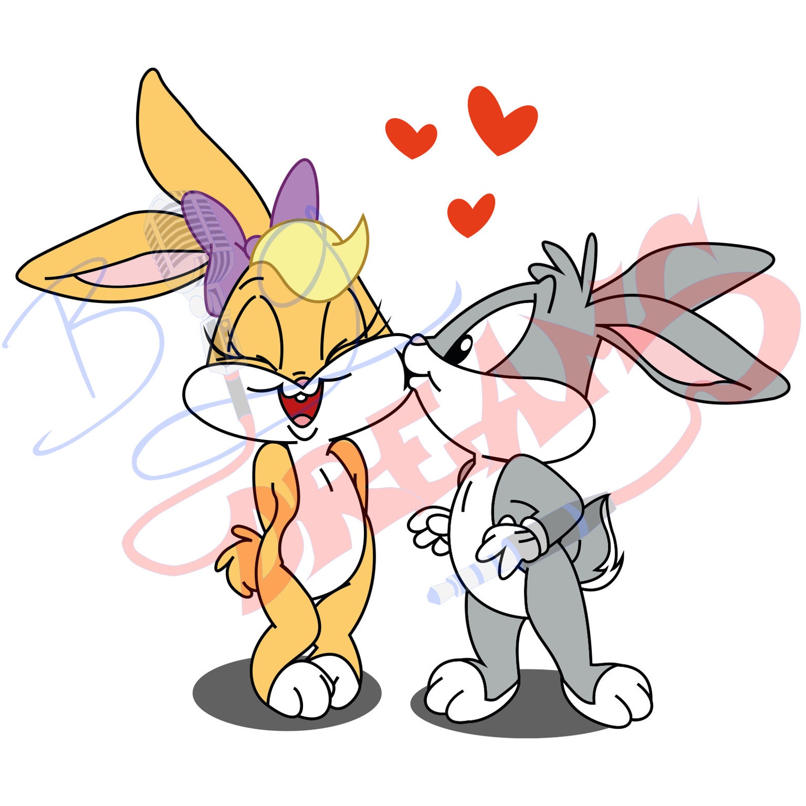 Bugs Bunny & Lola / Ai EPS pdf PNG SVG Vector / Serigrafía image 0.