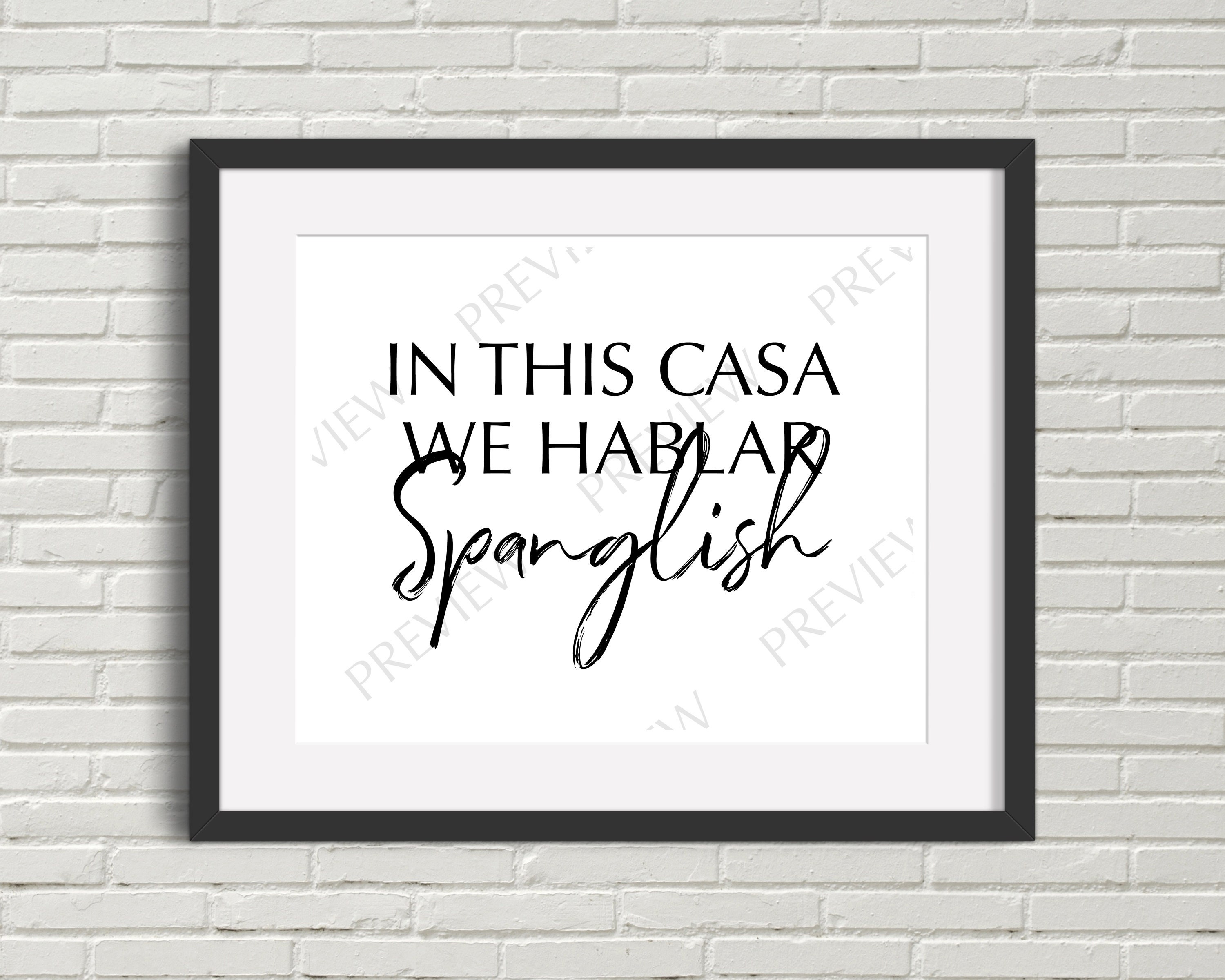 Casa We Hablar Spanglish Printable 