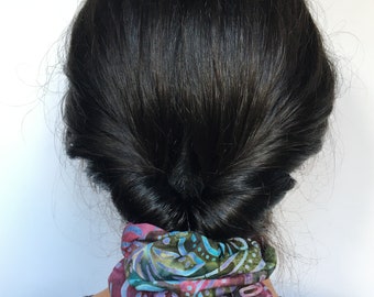 Handmade, Adult Size, Batik Style Scrunchies, Stocking Stuffers, Gifts, (pack of one)