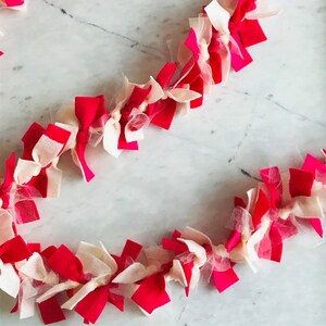 Spring Mothers Day fabric rag tie garland