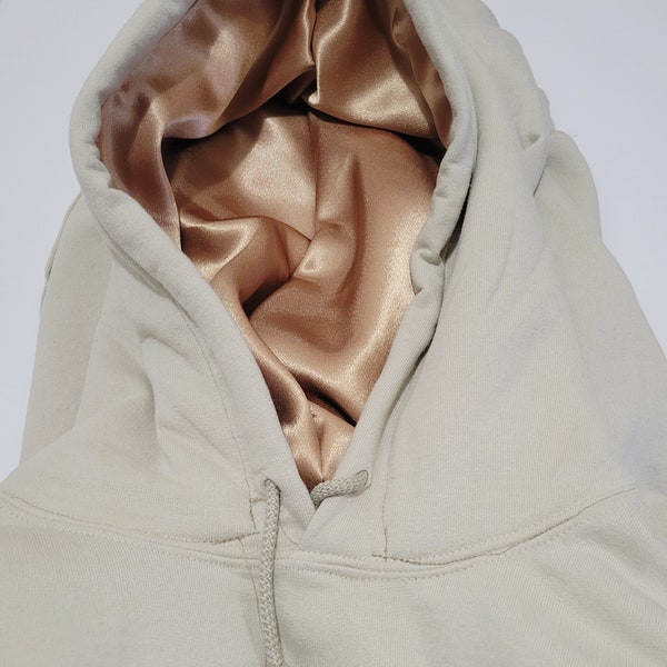 Satin lined Hoodie/ satin hoodie/ hoodie lined with satin