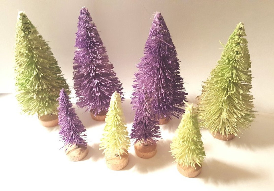 LOT 8 Mini Purple and Green HALLOWEEN Spooky Village Decor Mix ...