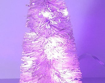 5" LED Valentine's Decor Gift Light Up PINK Lighted Bottle Brush Miniature Mini Tree Free Shipping