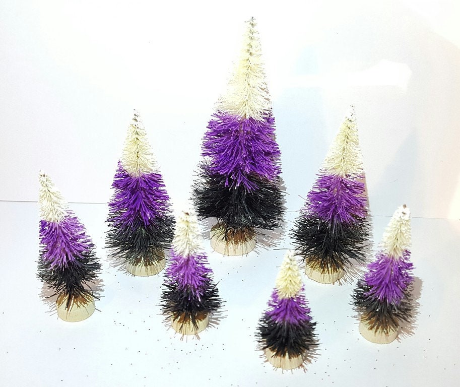 Lot of 7 Candy Corn Black Purple White HALLOWEEN Miniature Mini Ombre ...