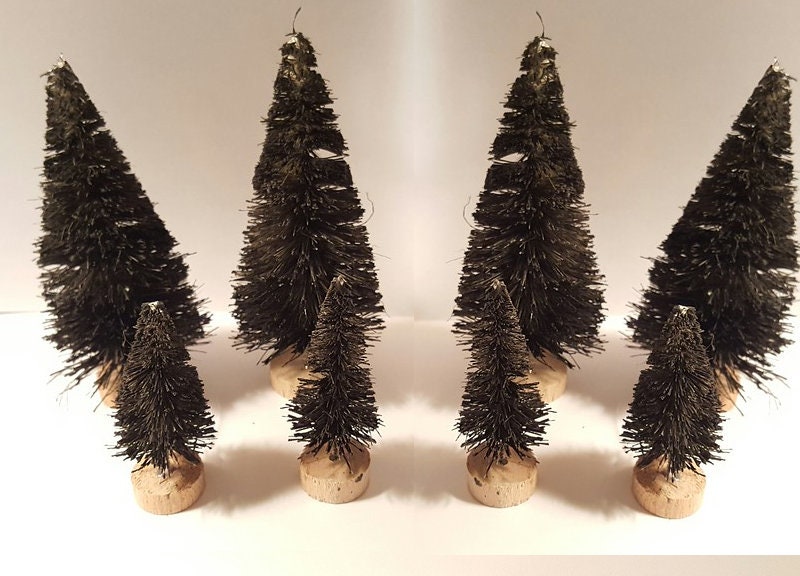 LOT 8 Mini Black HALLOWEEN Spooky Village Decor Witch Mix Miniature ...