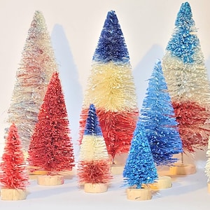 Ultimate July 4th Red White & Blue Sisal Bottle Brush Trees Custom Firecracker Mix Bulk Crafts Supply Holiday Home Decor Free Shipping