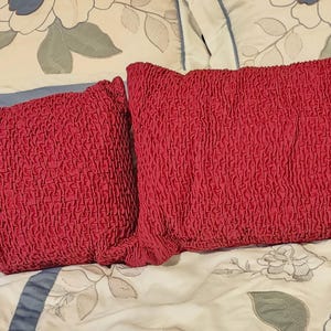 Set of 2 Burgundy Red Sateen Solid Decorative Throw Pillows Bed Couch 12x20 Washable indoor/outdoor