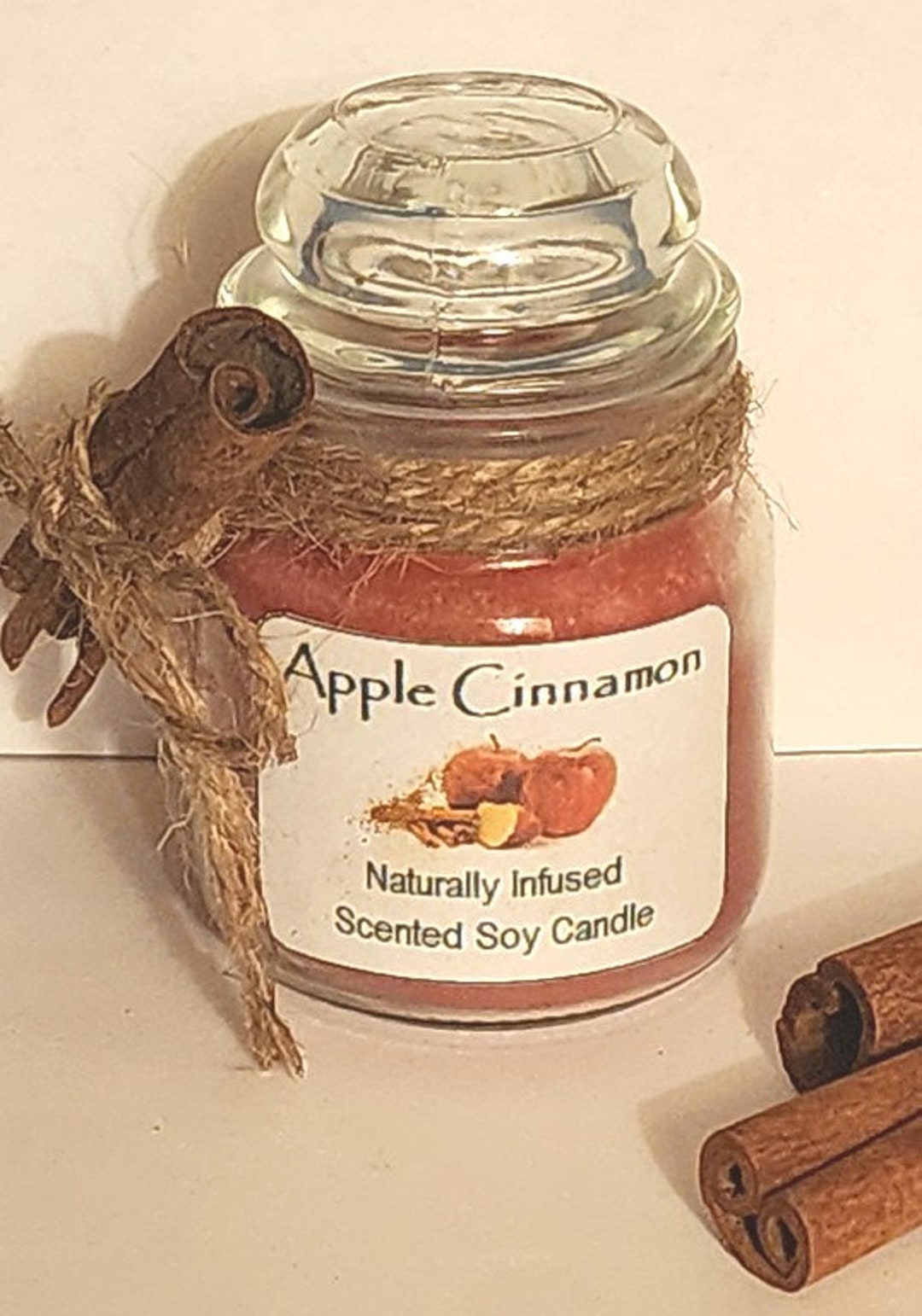 Apple Cinnamon Candle Delicious Aromatherapy for the Home Naturally Infused Soy Candle Free