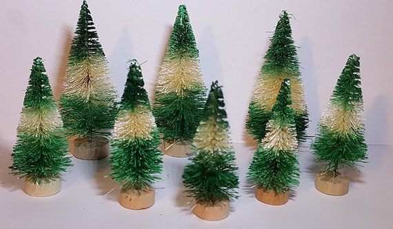 10pcs/set Tree Christmas Pine Fake Mini Bottle Sisal Brush Small Snow Frost Xmas 