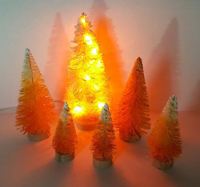 Light up LED 5" Tall Candy Corn HALLOWEEN Miniature Mini Ombre Sisal ...
