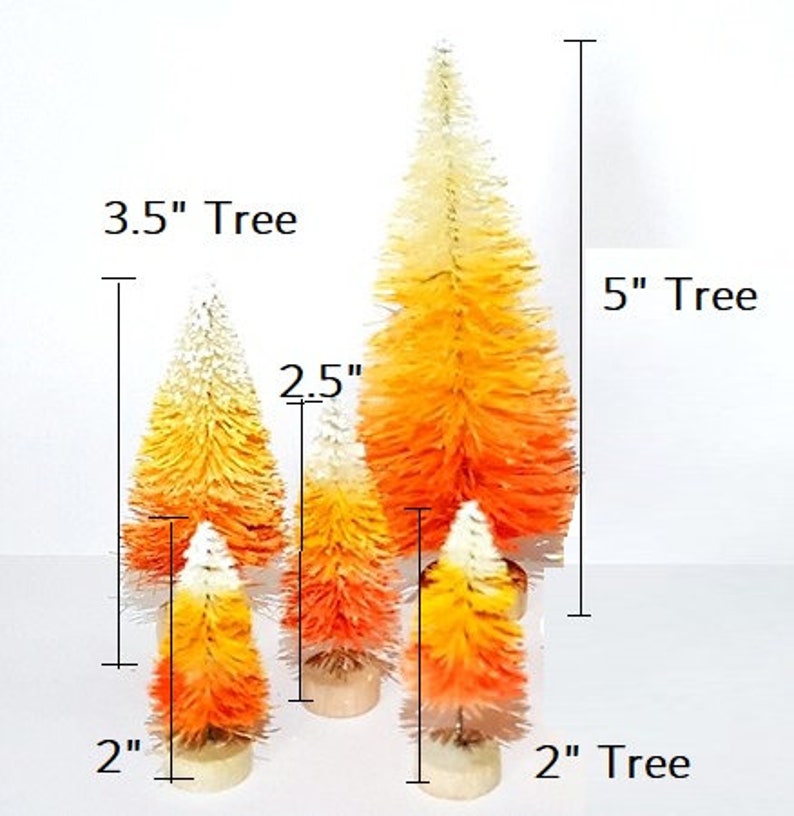 Lot of 12 Candy Corn HALLOWEEN Miniature Mini Ombre Sisal Bottle Brush ...