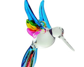 Hand Painted Spring Hummingbird Glass Ornament - Window Suncatcher in 4 Spring Colors - Unique Window Hanging Decor