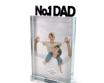 No.1 Dad Glass Photo Frame – Father's Day Gift (4"x6")