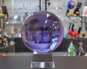 Clear Crystal Fortune Telling Ball, 4 in, with Stand