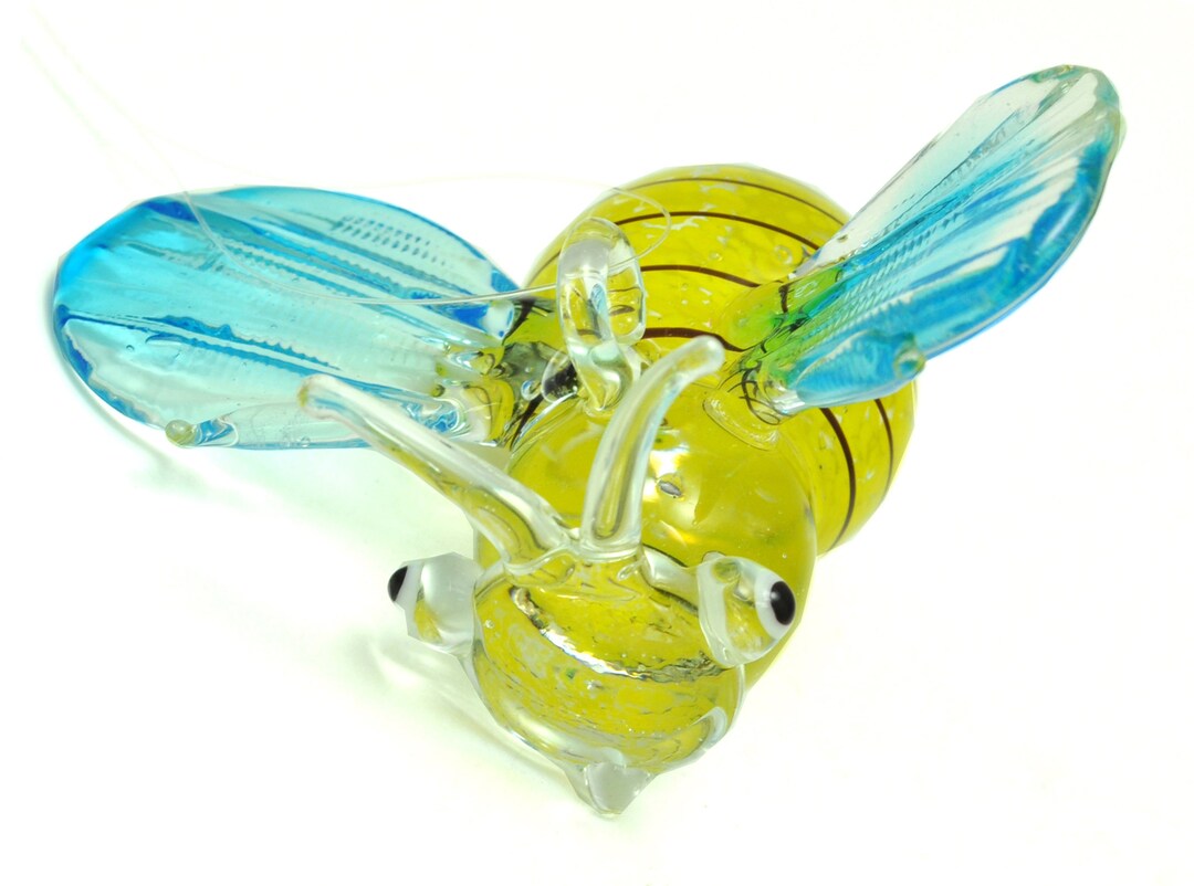 Bumble Bee Multi-colors Ornament Crystal Glass Blown Figurine Yellow ...