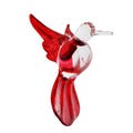 Hand Painted Glass Hummingbird Ornament, Hanging Crystal Glass Blown Bird Figurine of Tree, Porch or Patio Decor
