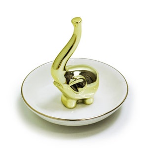 Elephant Ceramic Ring Dish, Gold Silver Jewelry Dish, Ring Holder, Earrings Jewelry Display, Jewelry Organizer Ring Box