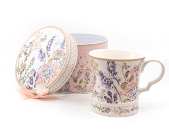 Vintage Floral Tea Cup with Gift Box, Bell Flower or Phoenix Design