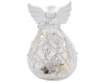 Crystal Castle Clear Light Up Circle Angel