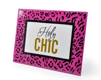 Pink Cheetah Animal Picture Frame (4" X 6")