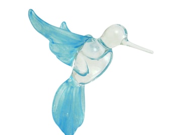 Hand Painted Frosted Glass Hummingbird Ornament - Spring and Summer Hanging Frosted Glass Bird Figurine - 5 Styles Available