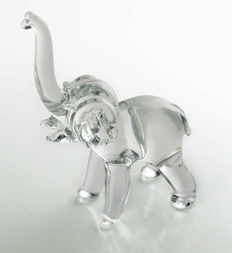 Large Glass Elephant Etsy