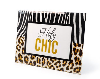 Natural Cheetah and Zebra Animal Print Picture Frame (4" X 6")