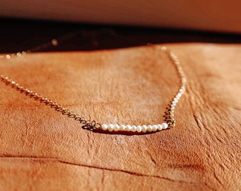 The Eva | Freshwater Pearl Necklace | Gold Filled | Non Tarnish Jewelry | Short Necklace | Dainty | Beachy | Gift For Her | Gold Chain |