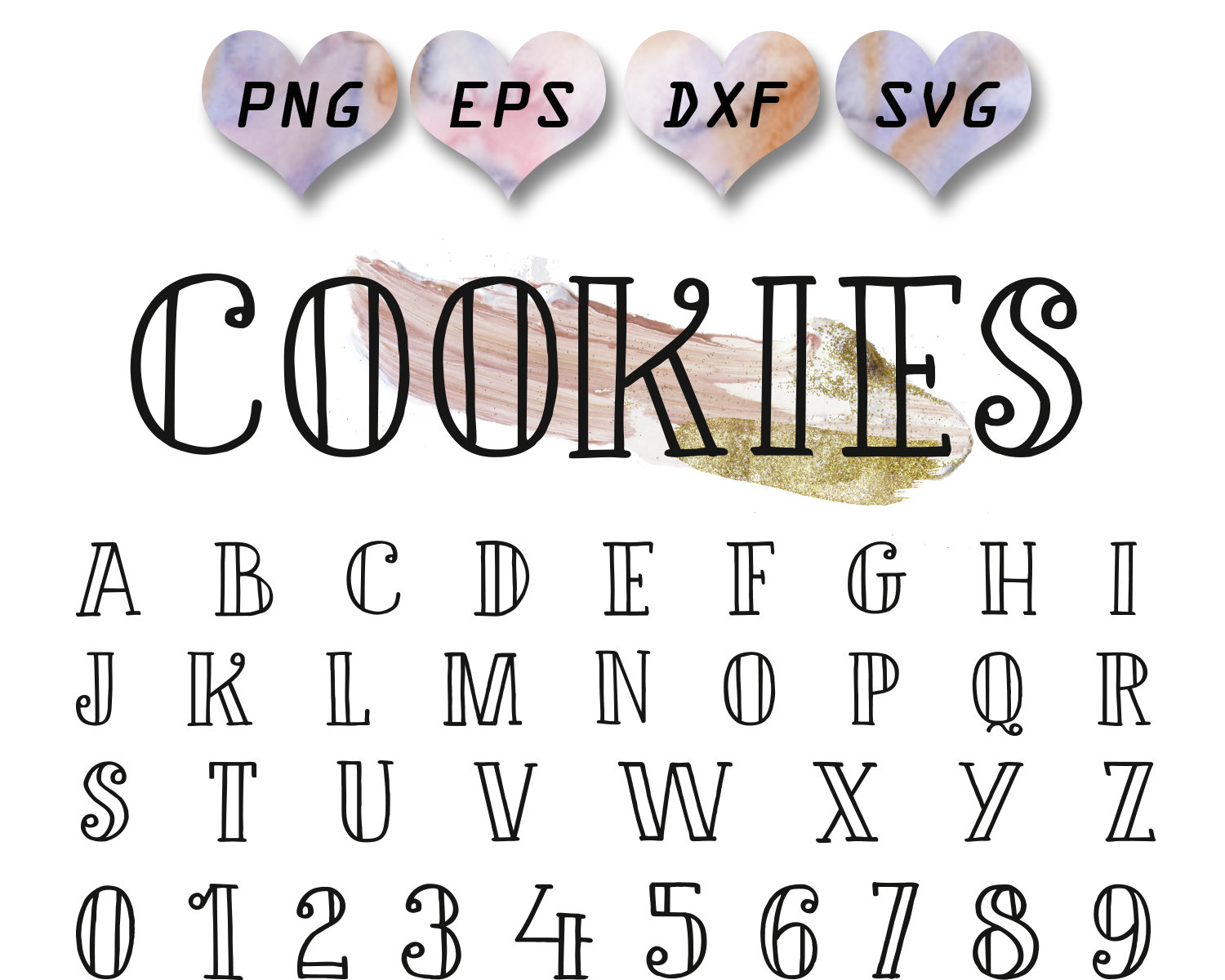 Svg font cute font svg cute alphabet cookie font food font | Etsy