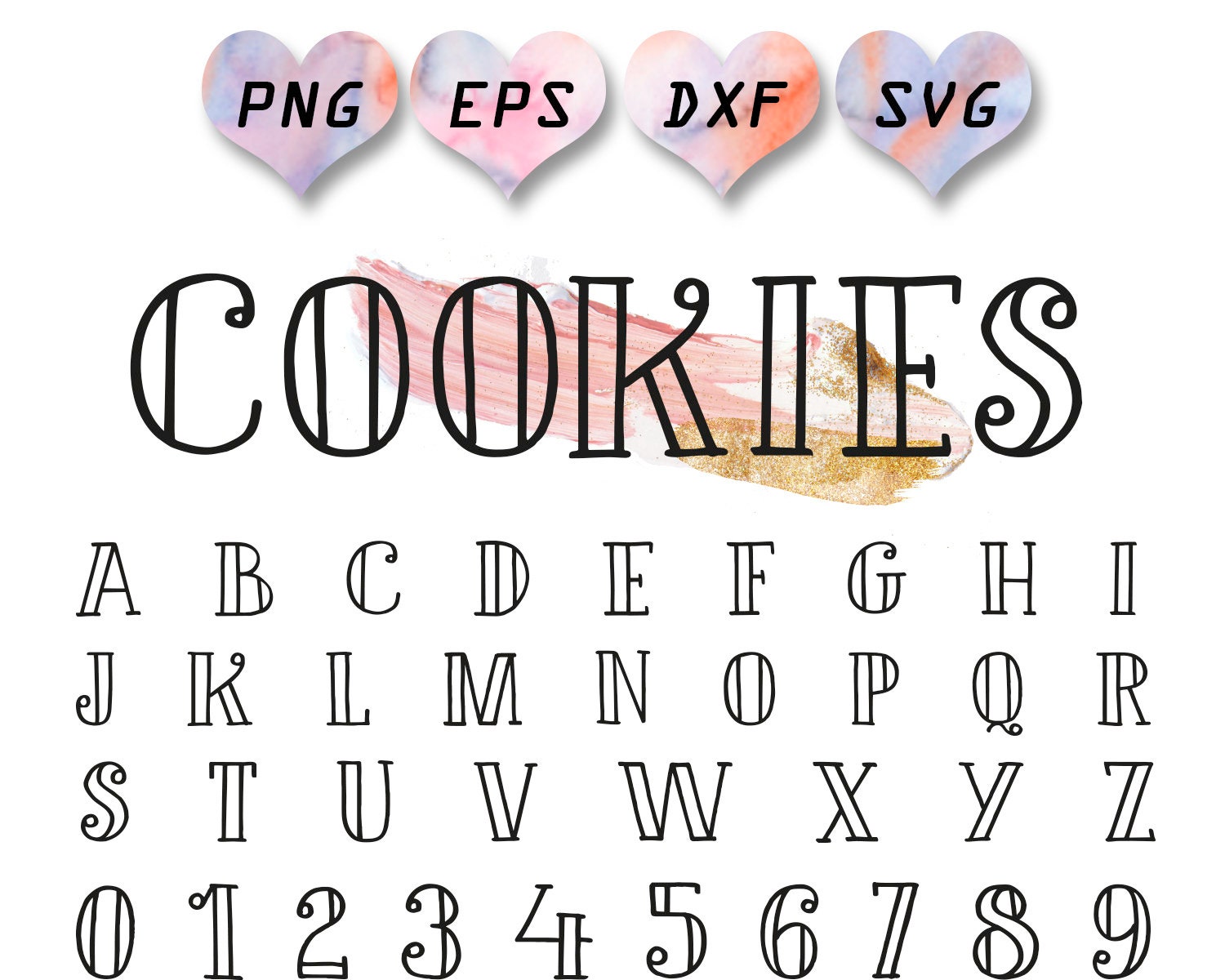 Svg Font Cute Font Svg Cute Alphabet Cookie Font Food Font Etsy