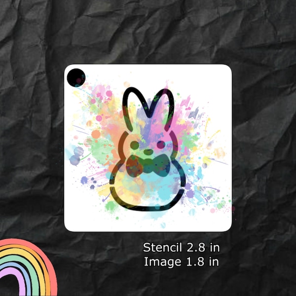 Fancy Bunny Face Painting Stencil