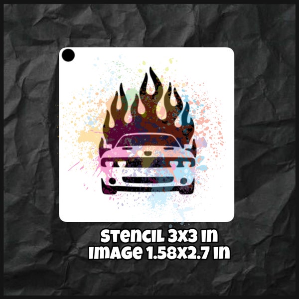 Muscle Car Schminken Stencil