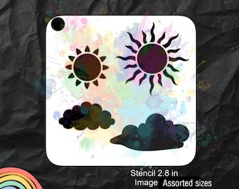 Suns & Clouds Face Painting Stencil