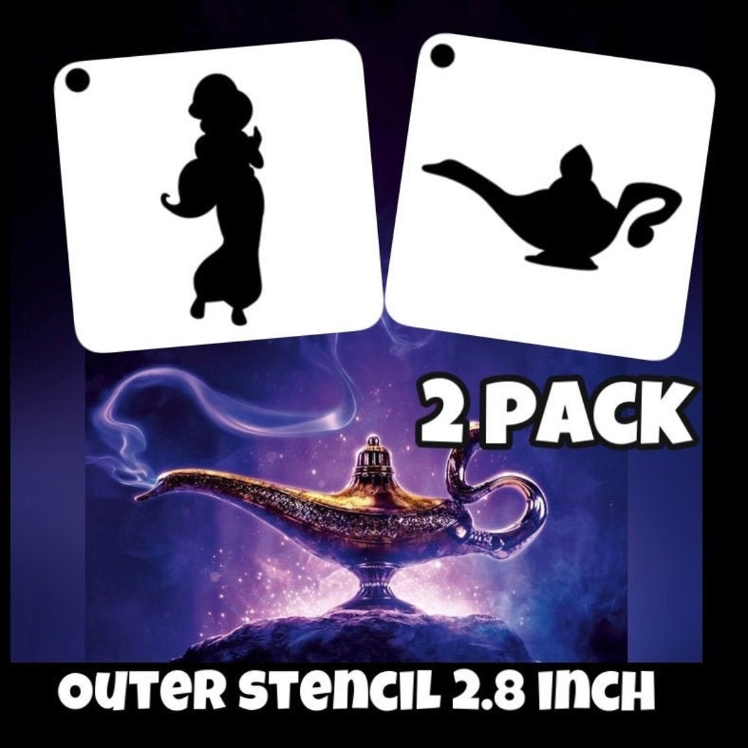 Set of 2 Lamp of the Genie Face Painting Stencil Etsy