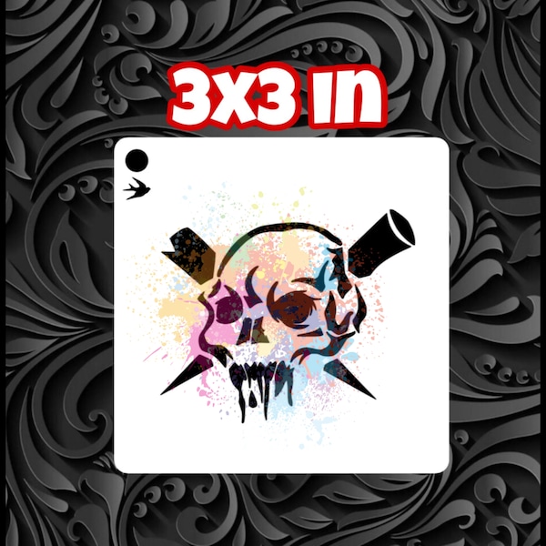 Skull Face Stencil Etsy