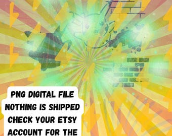 PNG Digital File Pika Hero/Clouds Brick wall