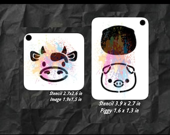 Cow/Piggie Face Painting Stencil