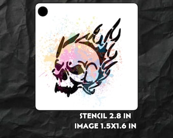 Plantilla de pintura facial de calavera en llamas