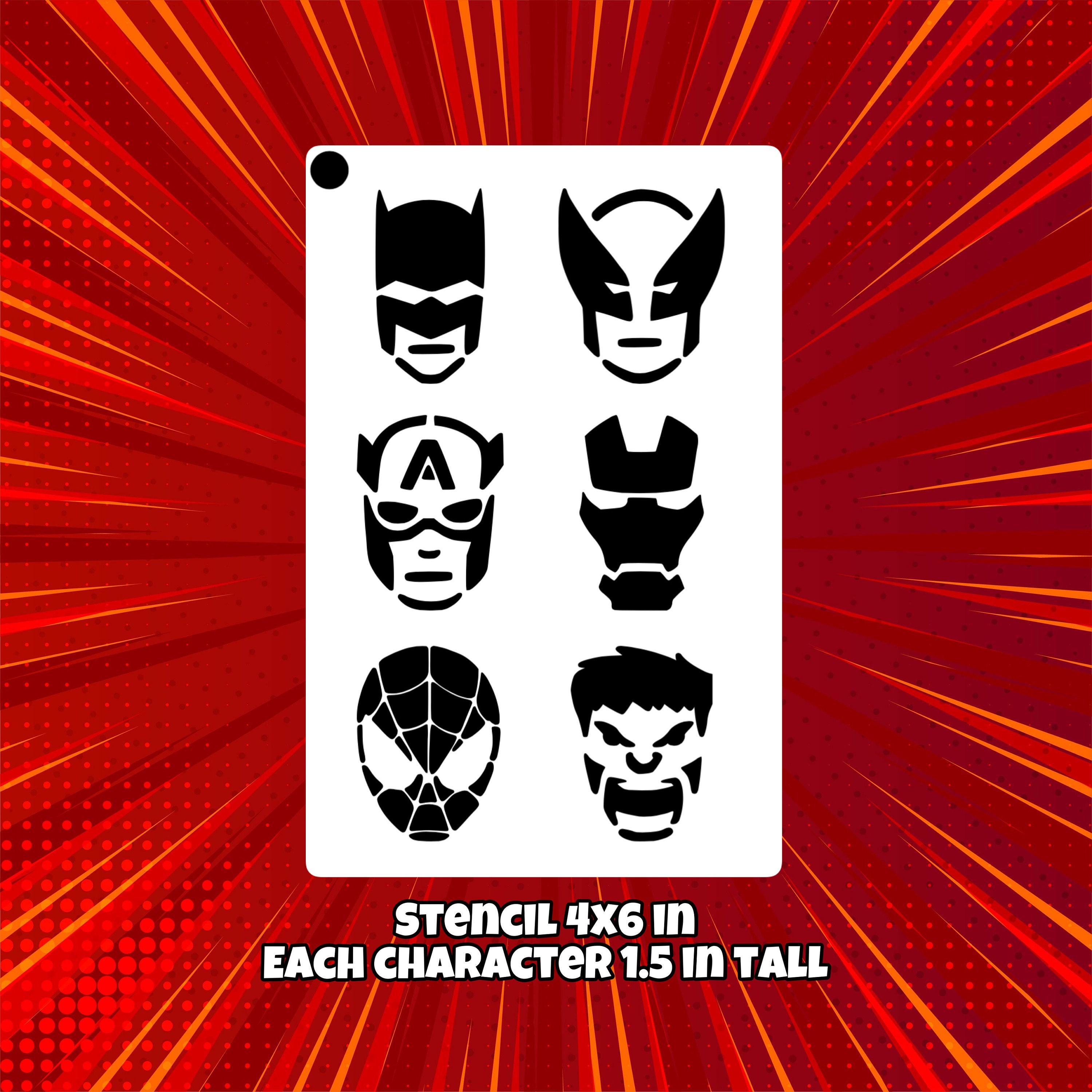 SuperHero Face Painting Stencil Etsy