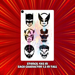 SuperHero Face Painting Stencil