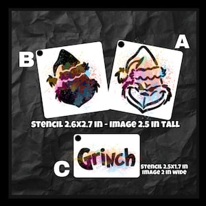 Grumpy Christmas Face Painting Stencil set of 3