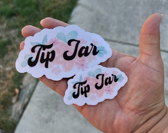 Tip Jar Sticker -Floral