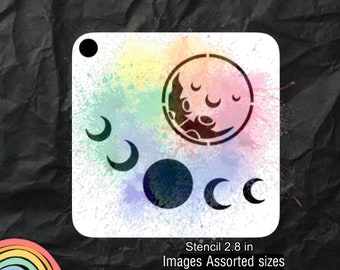 Moons Face Painting Stencil