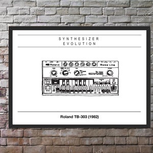Roland TB-303 - Vintage Synthesizer fine art print - Synthesiser poster
