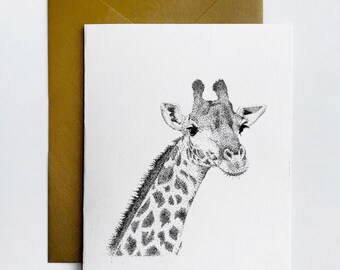 Giraffe Greeting Card - Blank Card | Eco-Friendly | 100% Recycled Paper with Envelope