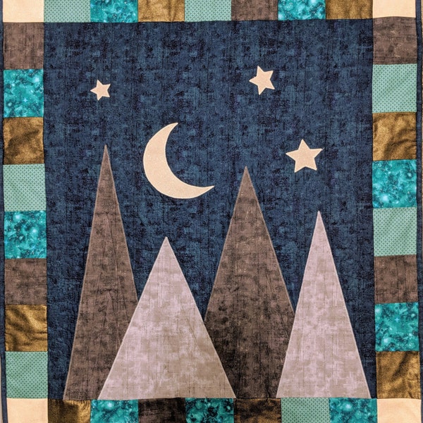 Midnight Mountains Baby Crib Quilt Pattern (.pdf)