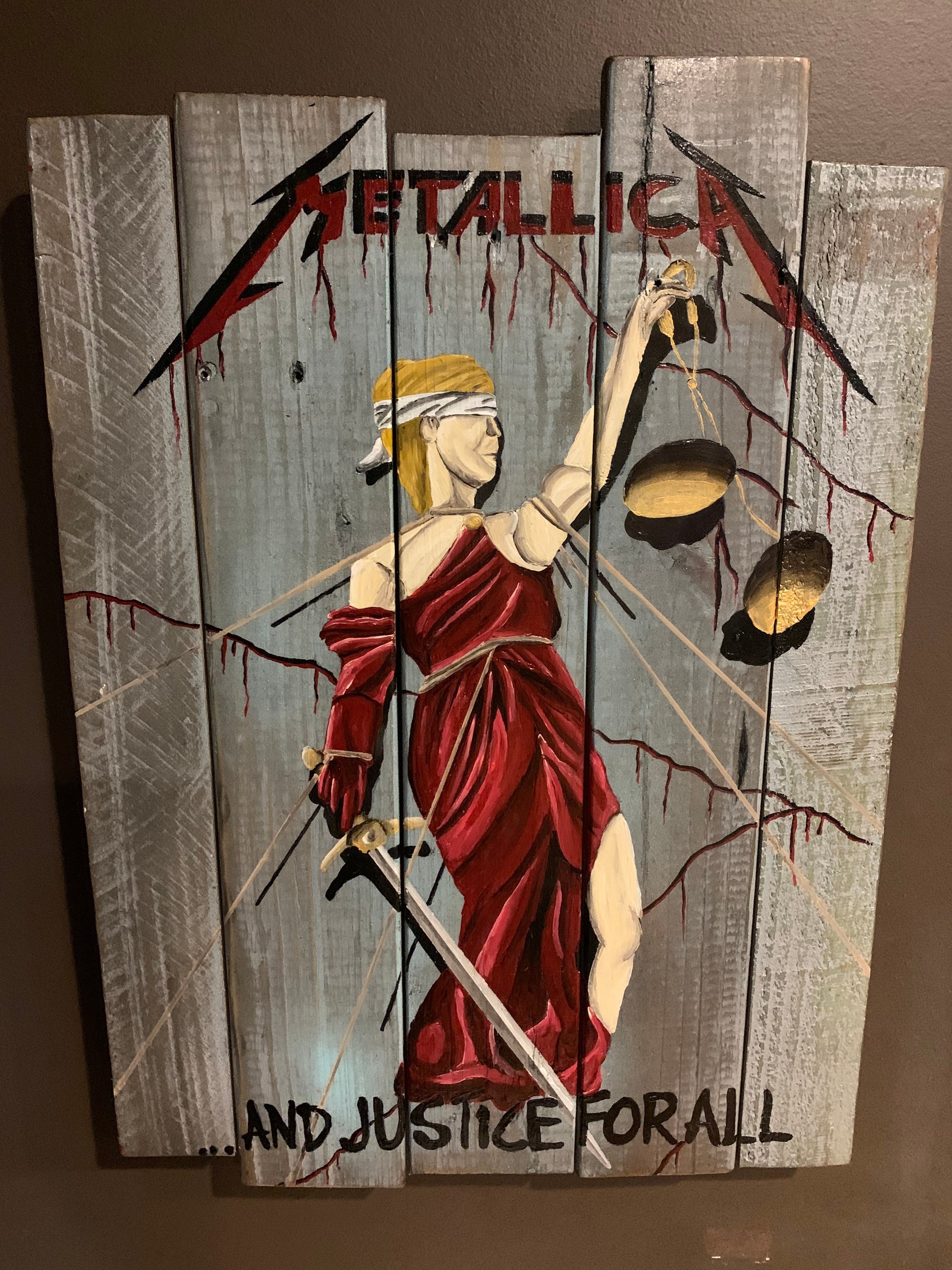 Metallica portada de álbum pintado pintura de madera de palet - Etsy España